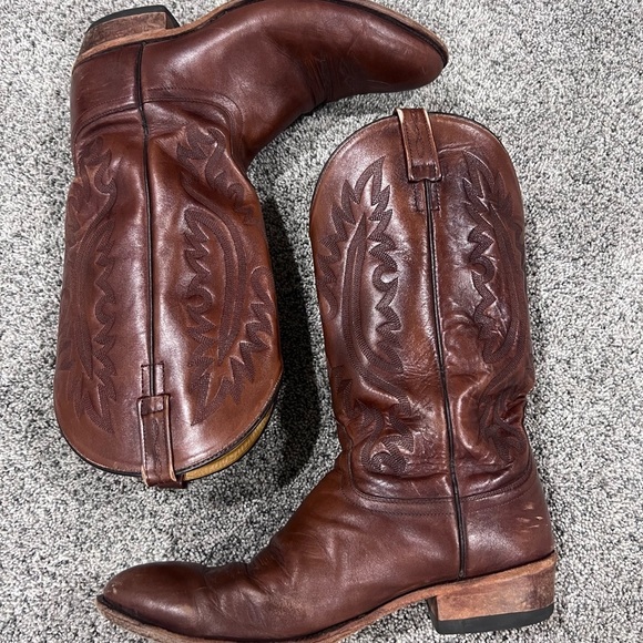 Old West Men’s Brown Genuine Leather Classic Western Boots Size US 11.5 D main image 13